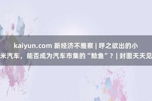 kaiyun.com 新经济不雅察 | 呼之欲出的小米汽车，能否成为汽车市集的“鲶鱼”？| 封面天天见