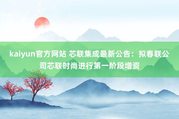 kaiyun官方网站 芯联集成最新公告：拟春联公司芯联时尚进行第一阶段增资