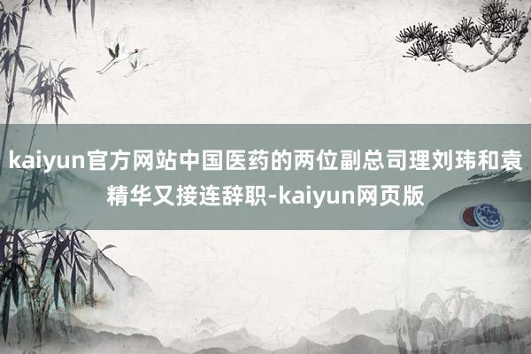 kaiyun官方网站中国医药的两位副总司理刘玮和袁精华又接连辞职-kaiyun网页版