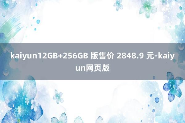 kaiyun12GB+256GB 版售价 2848.9 元-kaiyun网页版