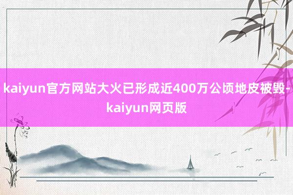 kaiyun官方网站大火已形成近400万公顷地皮被毁-kaiyun网页版