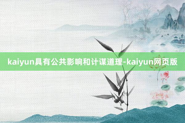 kaiyun具有公共影响和计谋道理-kaiyun网页版