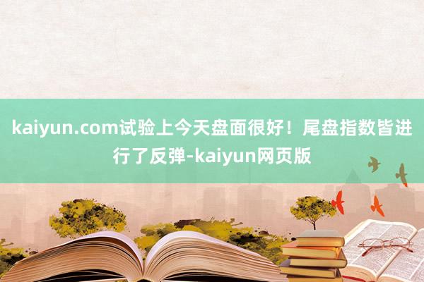 kaiyun.com试验上今天盘面很好！尾盘指数皆进行了反弹-kaiyun网页版