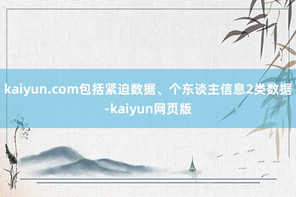 kaiyun.com包括紧迫数据、个东谈主信息2类数据-kaiyun网页版